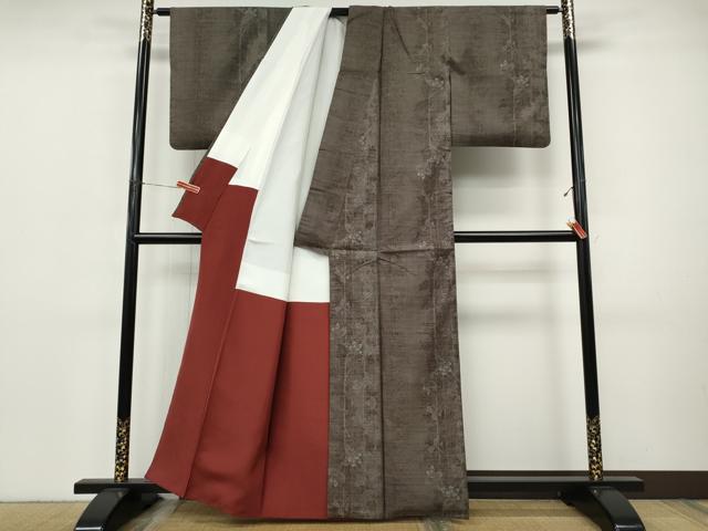 平和屋着物●本場大島紬 9マルキ 枝花間道 正絹 逸品 CABI9819ut