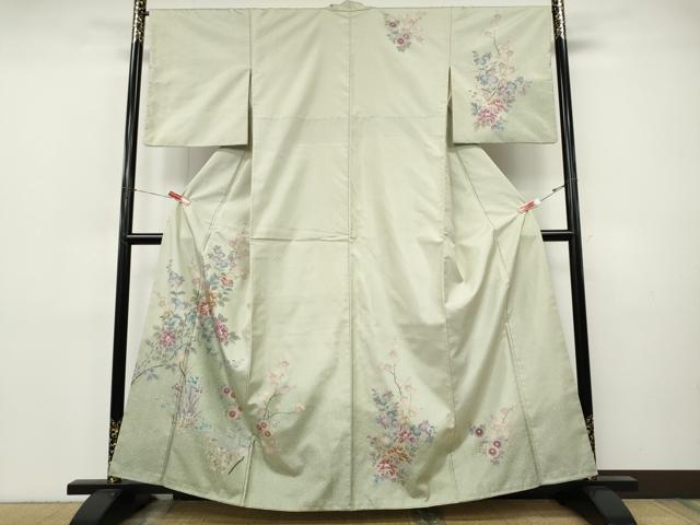 平和屋着物●訪問着 本場染大島紬 枝花文 正絹 逸品 CABI9820ut