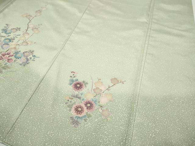 平和屋着物●訪問着 本場染大島紬 枝花文 正絹 逸品 CABI9820ut