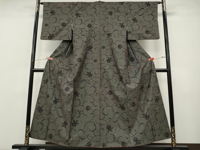 平和屋着物●本場大島紬 7マルキ 花唐草文 正絹 逸品 CABI9827ut