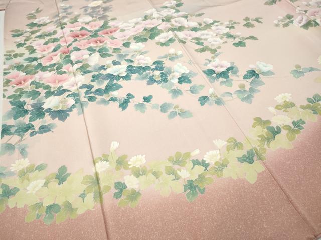 平和屋着物●訪問着 友禅 草花文 暈し染め 正絹 逸品 CABI9831ut