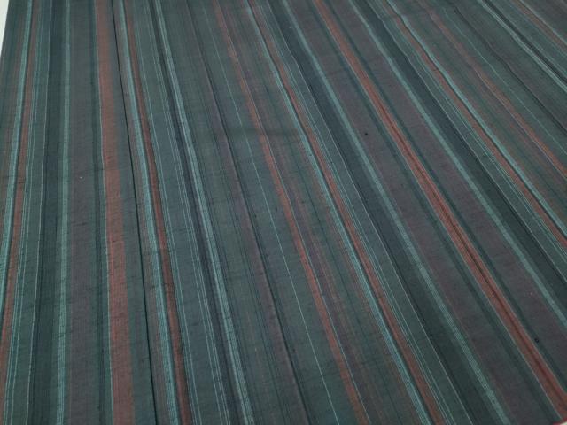 平和屋着物▼上質な紬 縞 正絹 逸品 CABI9832ut