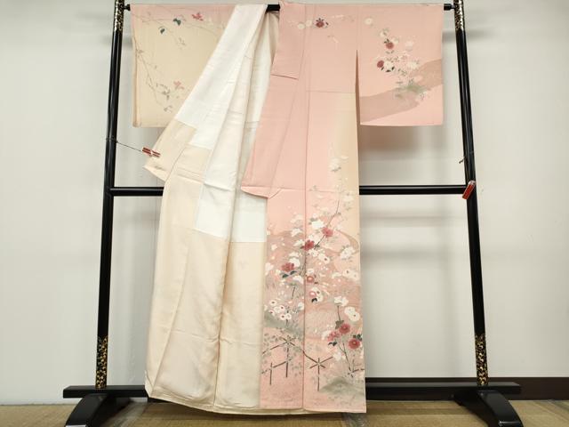 平和屋着物●訪問着 流水草花文 暈し染め 金彩 正絹 逸品 CABI9834ut