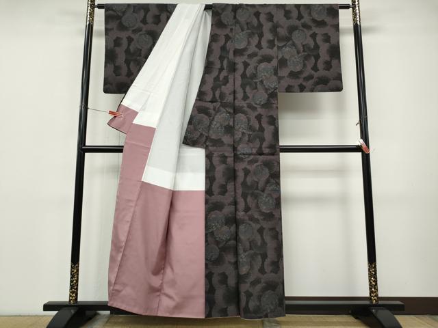 平和屋着物●本場大島紬 9マルキ 雪輪草花文 正絹 逸品 CABI9836ut