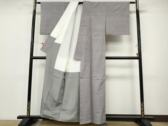 平和屋着物●紅花紬 米沢 新田秀次 八紘 藤色 鈴乃屋扱い 反端付き 正絹 逸品 CABI9838ut