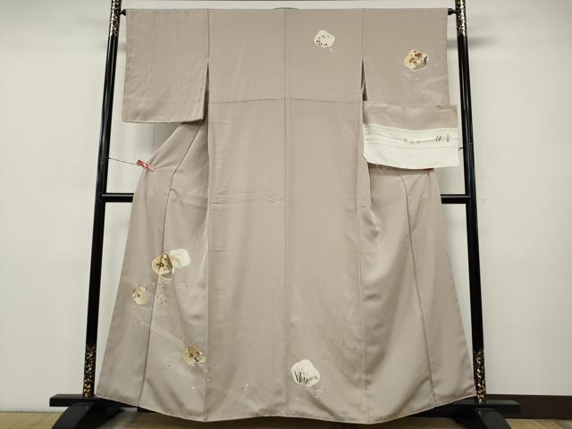 平和屋着物●訪問着 伊と幸 新雪井 流水花文 金彩 反端付き 正絹 逸品 CABI9841ut