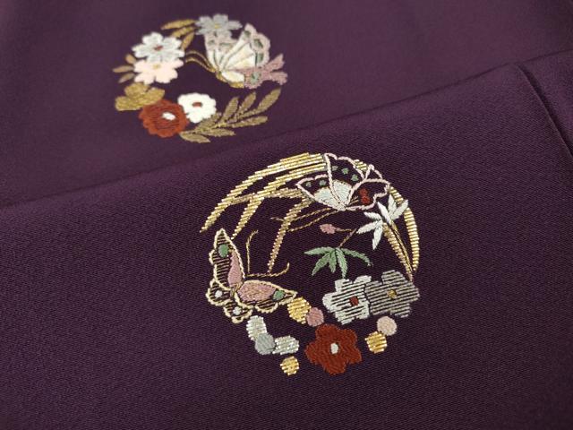 平和屋着物●訪問着 竹屋町刺繍 花蝶丸文 正絹 逸品 CABI9842ut