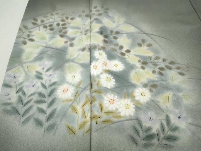 平和屋着物●訪問着 手描き 草花文 暈し染め 正絹 逸品 CABI9853ut