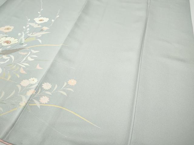 平和屋着物●訪問着 草花文 暈し染め 金彩 ロング丈 正絹 逸品 CABI9856ut