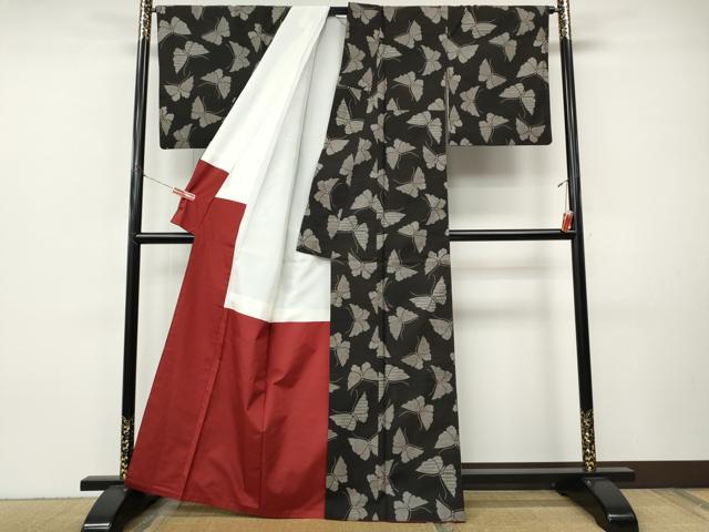 平和屋着物●本場大島紬 9マルキ 舞蝶文 正絹 逸品 CABI9859ut