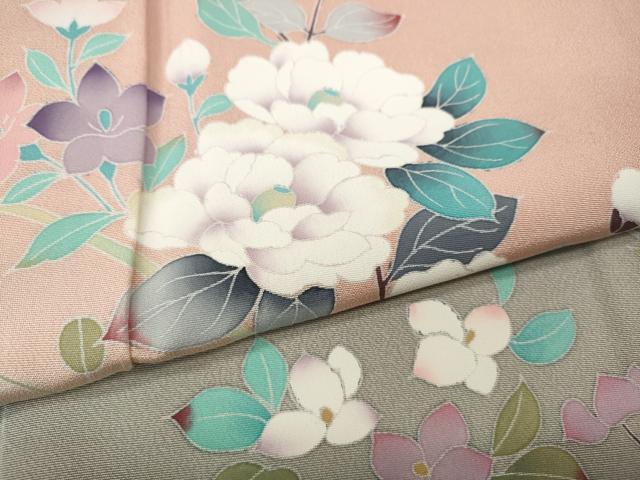 平和屋着物●訪問着 友禅 枝花文 暈し染め 正絹 逸品 CABI9863ut