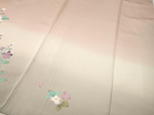 平和屋着物●訪問着 友禅 枝花文 暈し染め 正絹 逸品 CABI9863ut