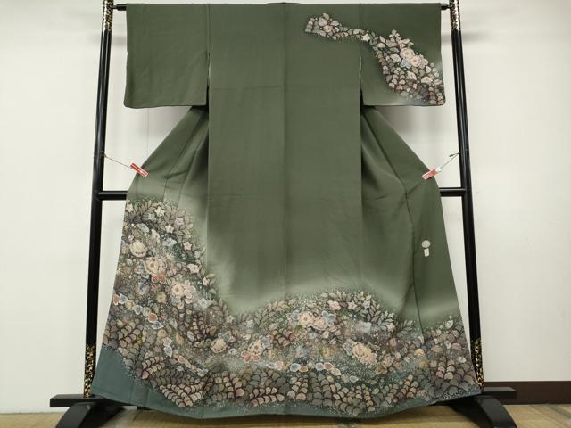 平和屋着物●越後十日町の一流染匠 桐屋・翠山工房 訪問着 辻が花 絞り 暈し染め 正絹 逸品 CABI9866ut