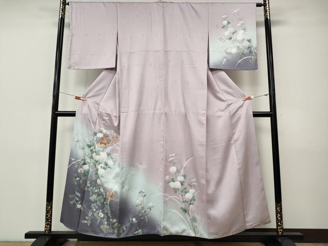 平和屋着物●中国三大刺繍 スワトウ刺繍 訪問着 冊子枝花文 暈し染め 銀彩 正絹 逸品 未使用 CABI9871ut
