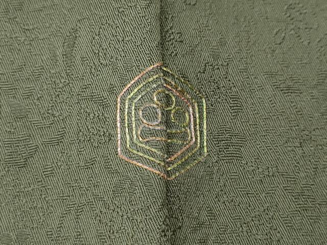 平和屋着物●上質な色無地 草花地紋 利休色 正絹 逸品 未使用 CABI9882ut