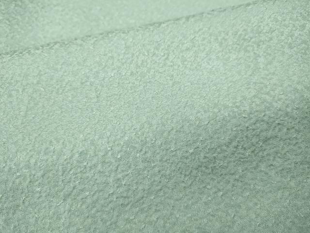 平和屋着物●上質な色無地 紋意匠 白緑色 正絹 逸品 CABI9883ut