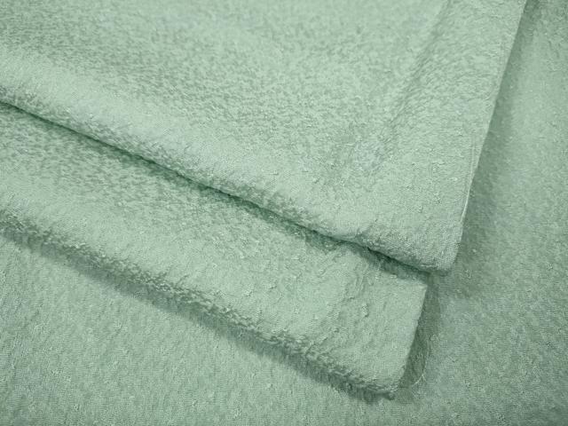 平和屋着物●上質な色無地 紋意匠 白緑色 正絹 逸品 CABI9883ut
