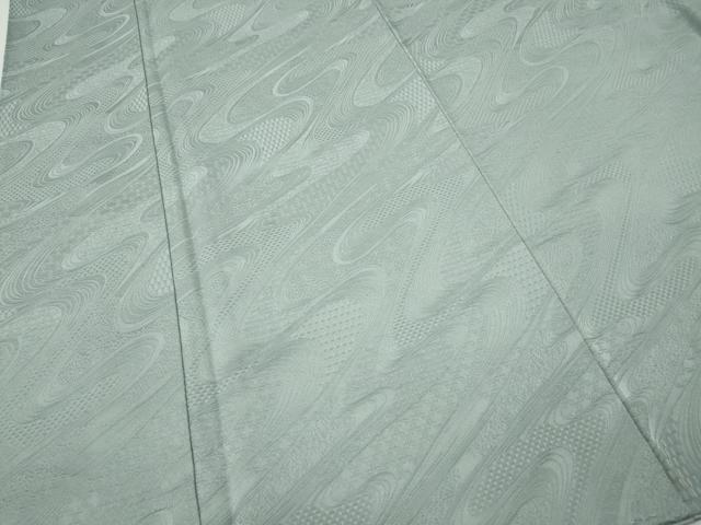 平和屋着物●上質な色無地 流水地紋 青磁鼠色 正絹 逸品 CABI9884ut