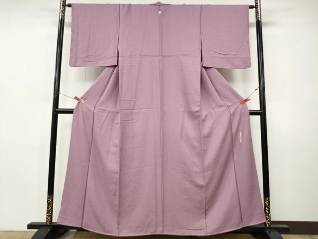 平和屋着物●本草木染作家 瑞寶 色無地 紋意匠 紅藤色 正絹 逸品 CABI9887ut