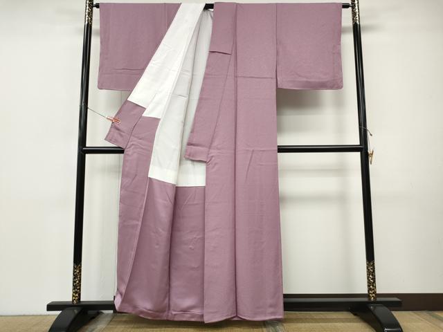 平和屋着物●本草木染作家 瑞寶 色無地 紋意匠 紅藤色 正絹 逸品 CABI9887ut