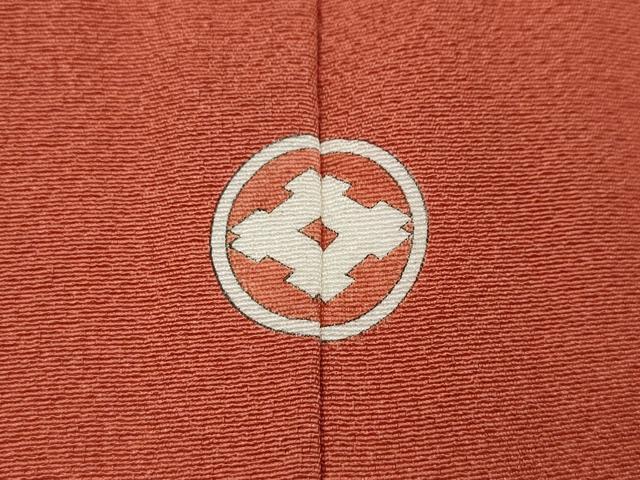 平和屋着物●上質な色無地 鉛丹色 ロング丈 正絹 逸品 CABI9889ut