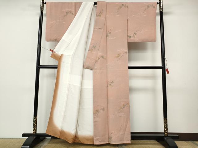 平和屋着物●上質な小紋 雲取り遠山草木文 地紋起こし 正絹 逸品 CABI9890ut