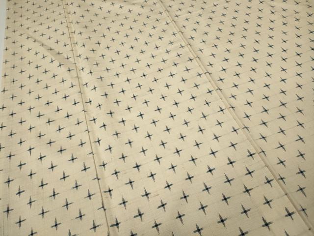 平和屋着物●上質な紬 十字絣 正絹 逸品 CABI9908ut