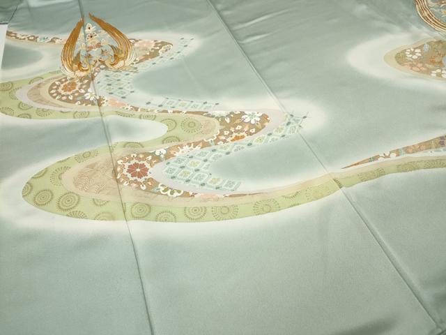 平和屋着物●創業460年・千總 色留訪問着 駒刺繍 鳳凰道長花文 暈し染め 金彩 正絹 逸品 CABI9911ut