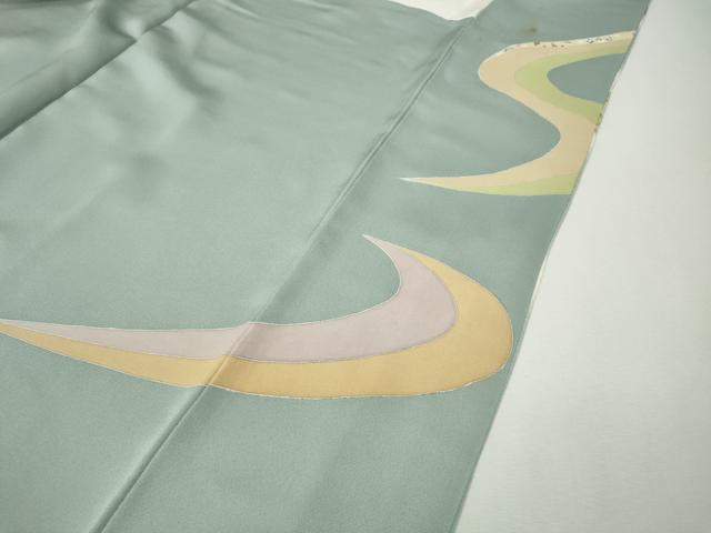 平和屋着物●創業460年・千總 色留訪問着 駒刺繍 鳳凰道長花文 暈し染め 金彩 正絹 逸品 CABI9911ut