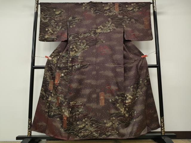 平和屋着物●訪問着 駒刺繍 道長短冊花文 金彩 正絹 逸品 CABI9916ut