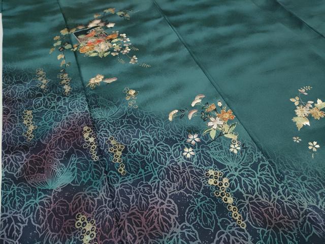 平和屋着物●訪問着 鴛鴦花文 暈し染め 金銀彩 さが美扱い 正絹 逸品 CABI9920ut
