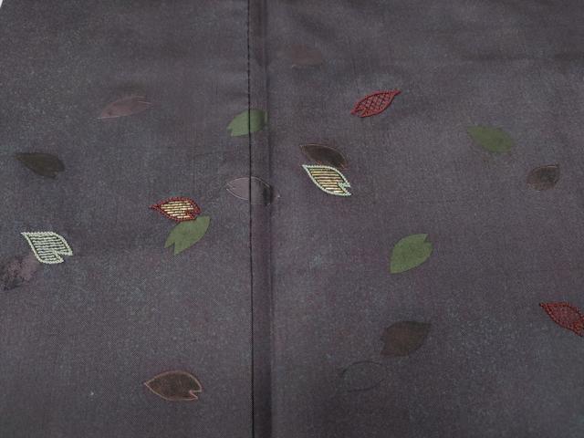 平和屋着物●訪問着 本場染大島紬 竹屋町刺繍 舞花びら 正絹 逸品 CABI9927ut