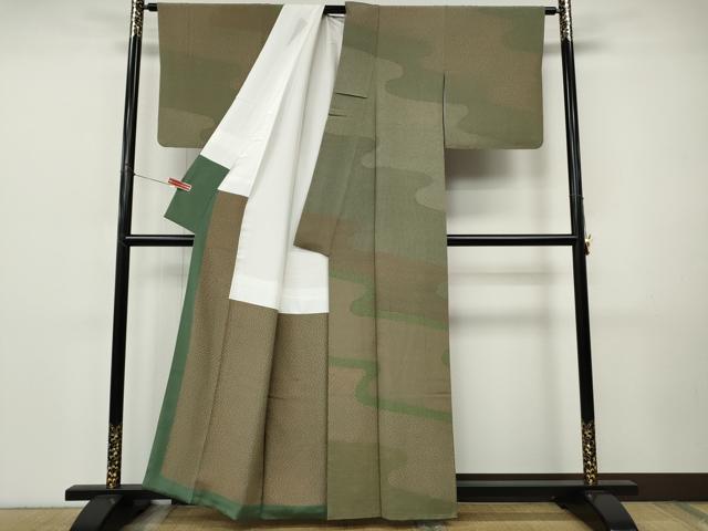 平和屋着物●人間国宝 初代六谷梅軒の息子 二代目 六谷梅軒(六谷博臣)江戸小紋 訪問着 エ霞寄せ小紋柄 正絹 逸品 CABI9928ut