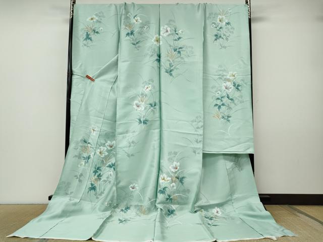 平和屋着物●お引きずり・お引き摺り・引き振袖 手描き 枝花文 仮絵羽 逸品 未使用 CABI9933ut