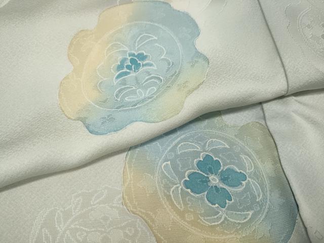 平和屋着物●上質な小紋 地紋起こし 絵皿花文 暈し染め 正絹 逸品 CABI9939ut