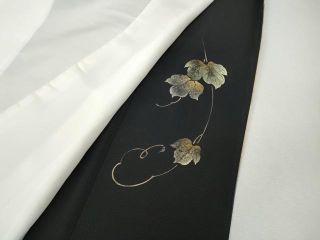 平和屋着物●和紙染染色作家・植村彩弘 黒留袖 蔦の葉文 暈し染め 金銀彩 やまと誂製 正絹 逸品 CABI9946ut
