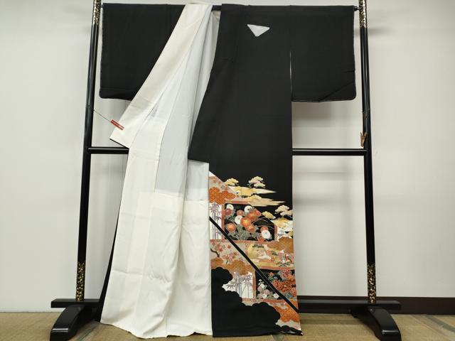 平和屋着物●豪華黒留袖 作家物 駒刺繍 日本の心 金彩 正絹 逸品 未使用 CABI9949ut