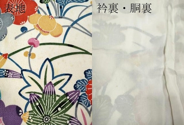 平和屋着物●豪華振袖 紅型 草花づくし 鬼しぼ縮緬 正絹 逸品 CABI9957ut