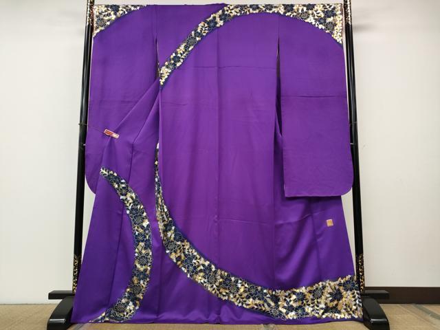 平和屋着物●金彩友禅作家 金彩の魔術師 堀省平 金煌織 振袖 舞花文 箔散らし 金銀彩 正絹 逸品 CABI9958ut