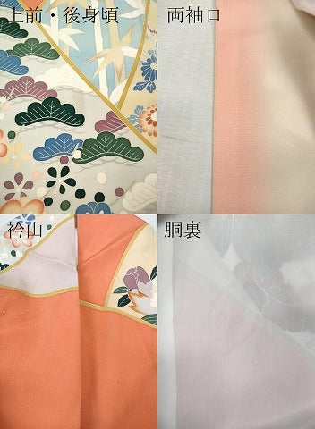 平和屋着物●豪華振袖 友禅 草花文 正絹 逸品 CABI9959ut