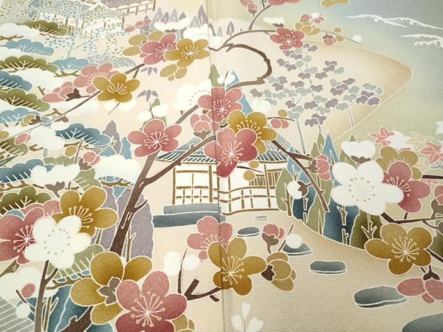 平和屋着物●豪華色留袖 友禅 御所解船花文 暈し染め 正絹 逸品 CABI9963ut