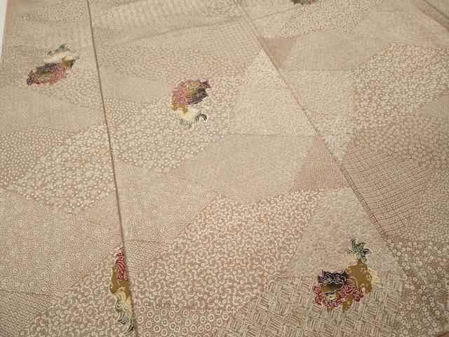 平和屋着物●上質な小紋 型染め 唐獅子 正絹 逸品 CABI9968ut