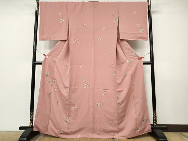 平和屋着物●上質な小紋 吉祥舞花文 金彩 正絹 逸品 CABI9970ut