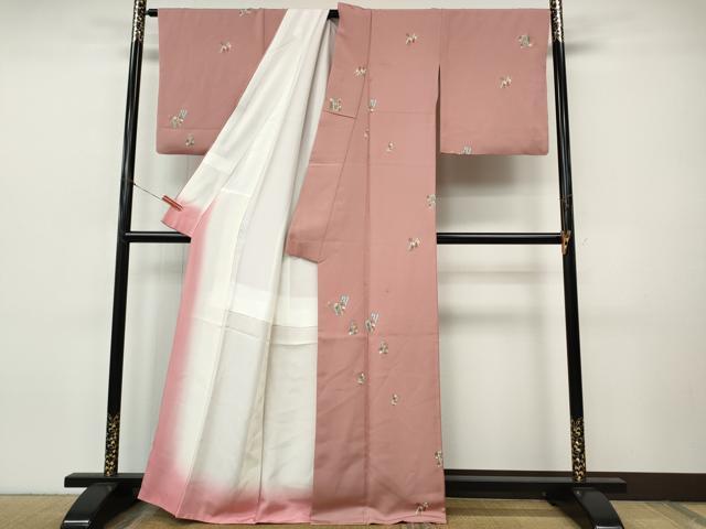 平和屋着物●上質な小紋 吉祥舞花文 金彩 正絹 逸品 CABI9970ut