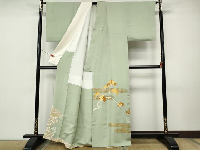 平和屋着物●豪華色留袖 駒刺繍 エ霞松文 金彩 正絹 逸品 CABI9972ut