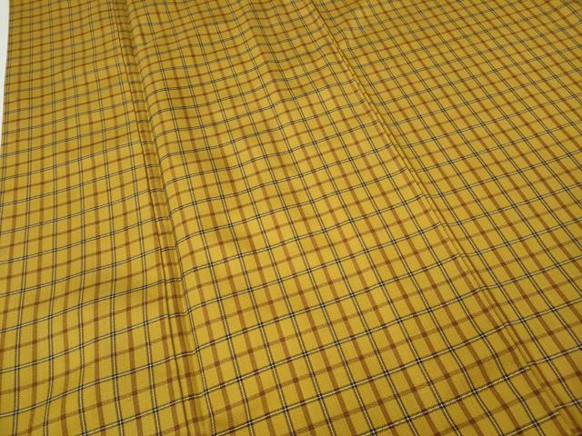 平和屋着物●本場黄八丈 まるまなこ 紬 格子柄 正絹 逸品 CABI9976ut
