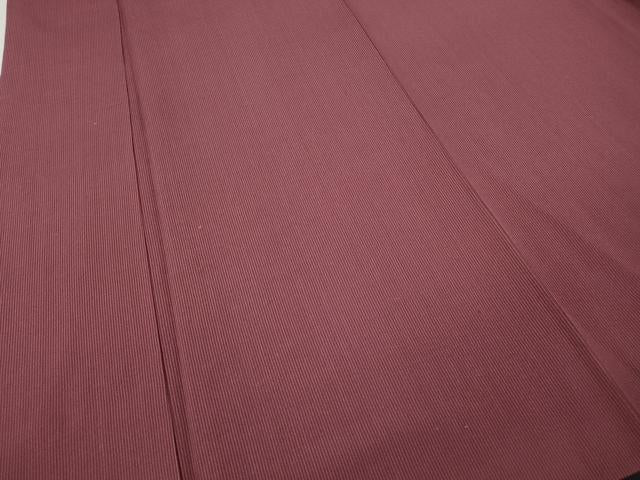 平和屋着物●江戸小紋 紬地 万筋 浅蘇芳色×長春色 正絹 逸品 CABI9984ut