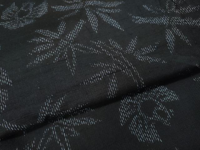 平和屋着物●結城紬 ふくら雀 笹 正絹 逸品 CABI9985ut