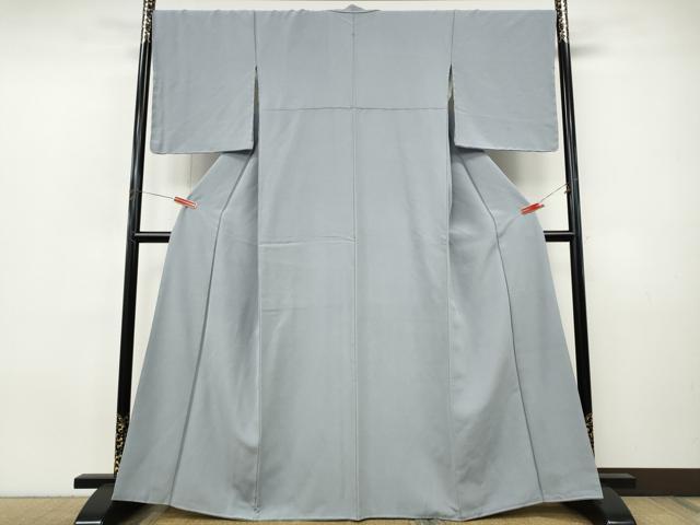 平和屋着物●上質な色無地 灰青色 正絹 逸品 CABI9997ut