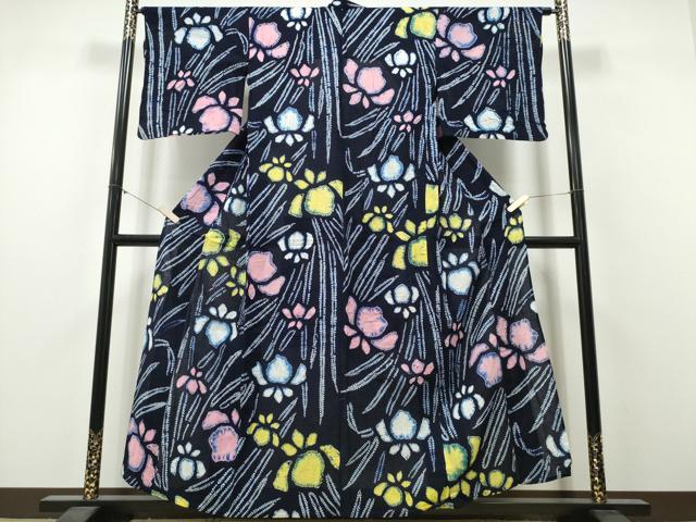 平和屋着物∴夏物 浴衣 有松鳴海絞り 杜若 綿 逸品 CABJ0001ng